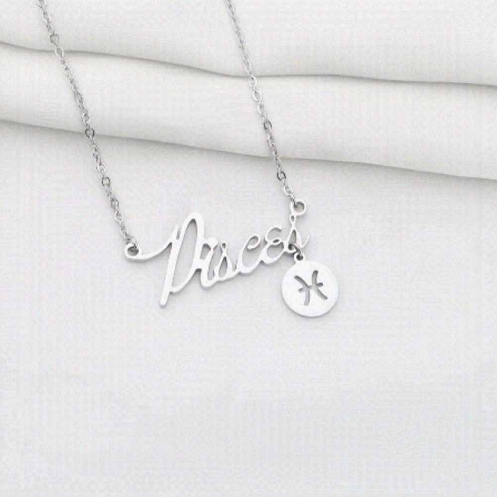NEW Gzrlyf Pisces Zodiac Signs Silver Necklace